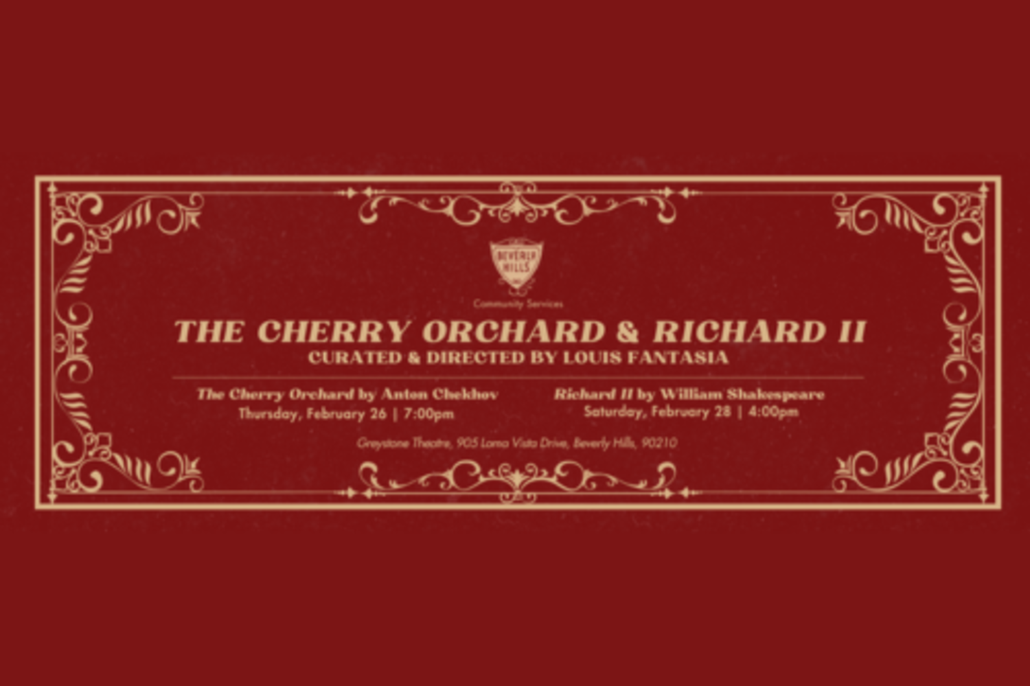 Play Readings at Greystone Theatre: William Shakespeare’s 