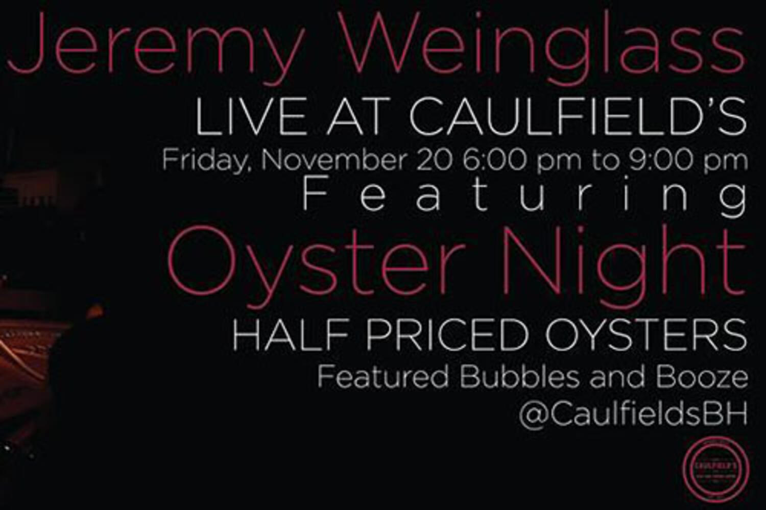 Jeremy Weinglass Live at Caulfield's