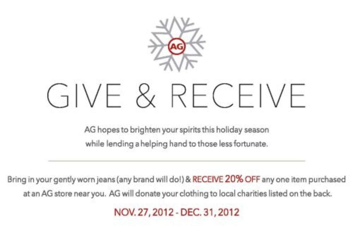 Give and Receive at AG Jeans