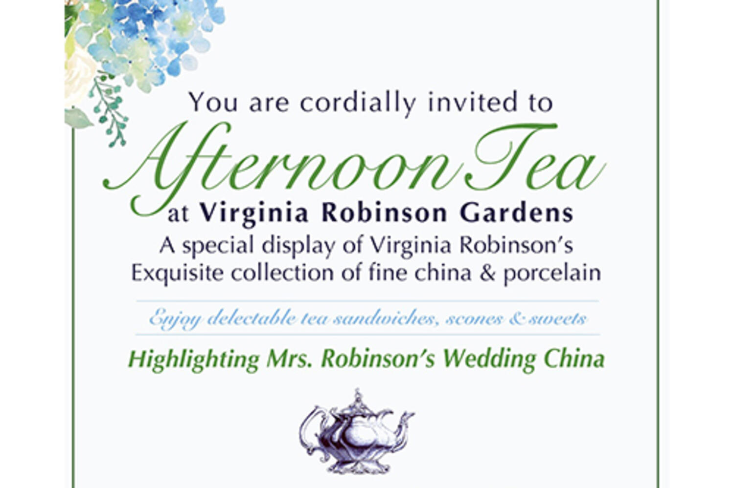 Afternoon Tea at Virginia Robinson Gardens