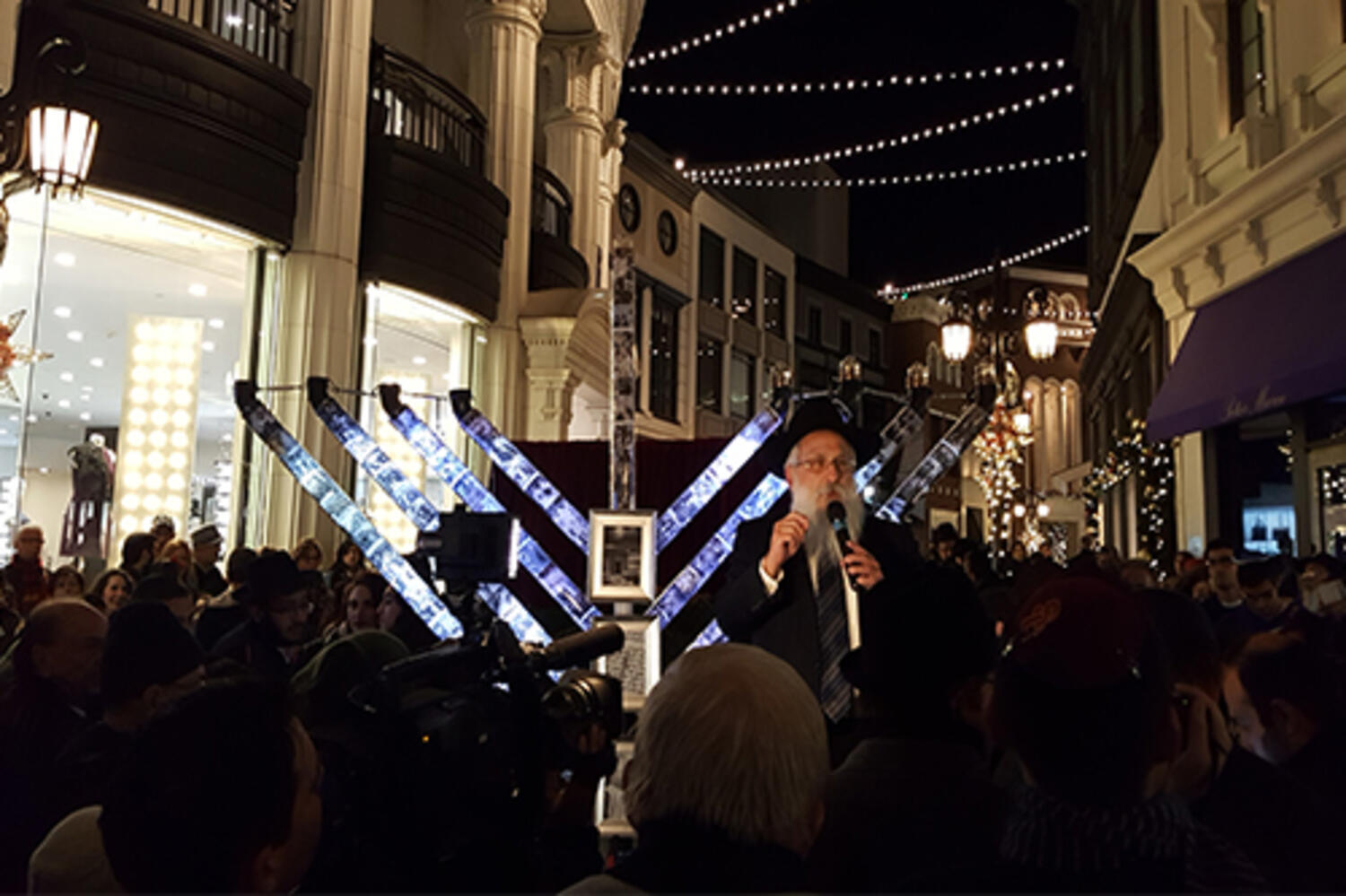 Menorah Lighting at Two Rodeo Drive