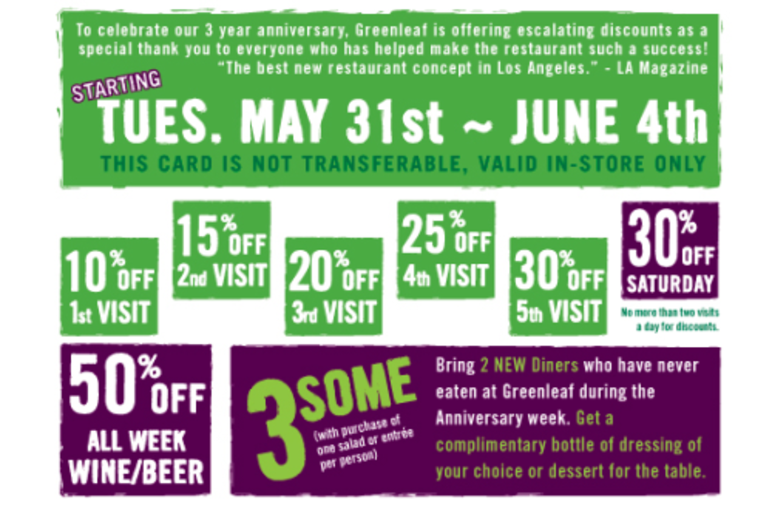 Greenleaf Gourmet Chopshop - 3 Year Anniversary