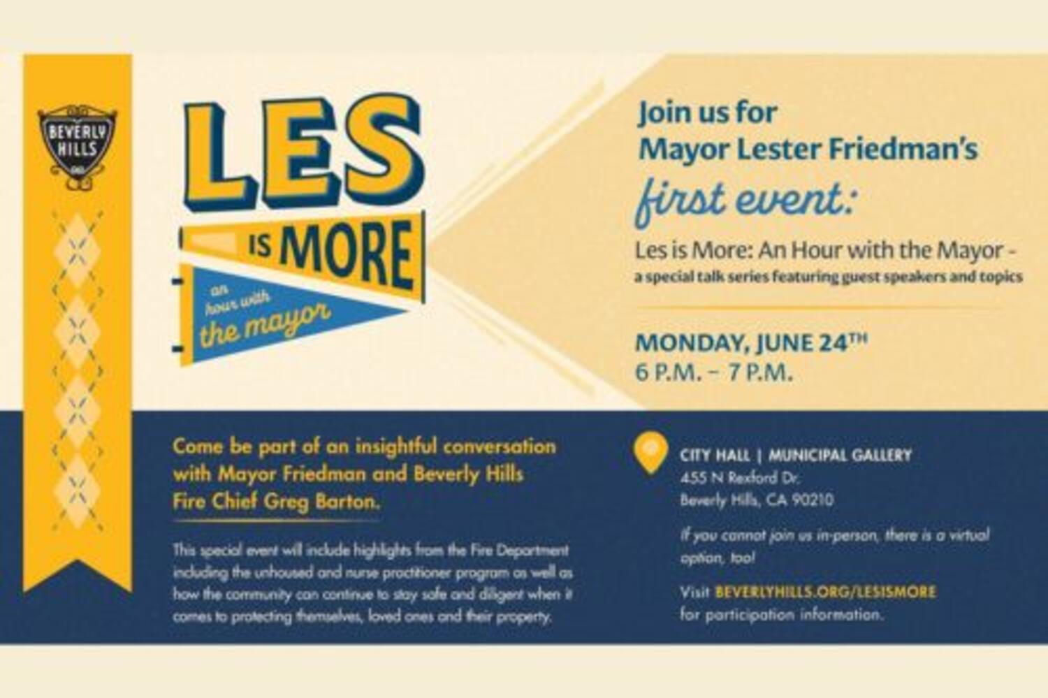 Les is More: An Hour with the Mayor | June 24
