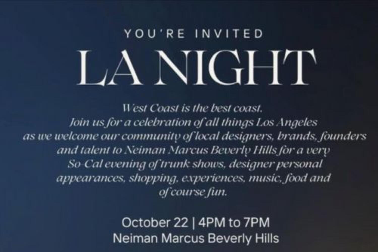 Neiman Marcus Beverly Hills: LA Night 